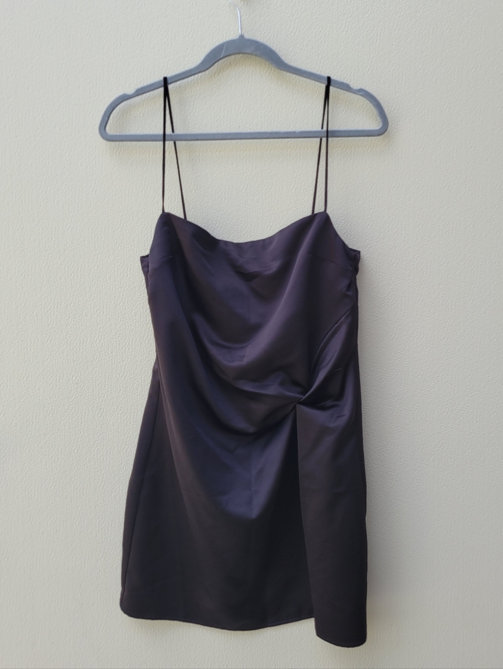 Topshop Satin Slip Dress in Deep Purple Women Mini Size 8.